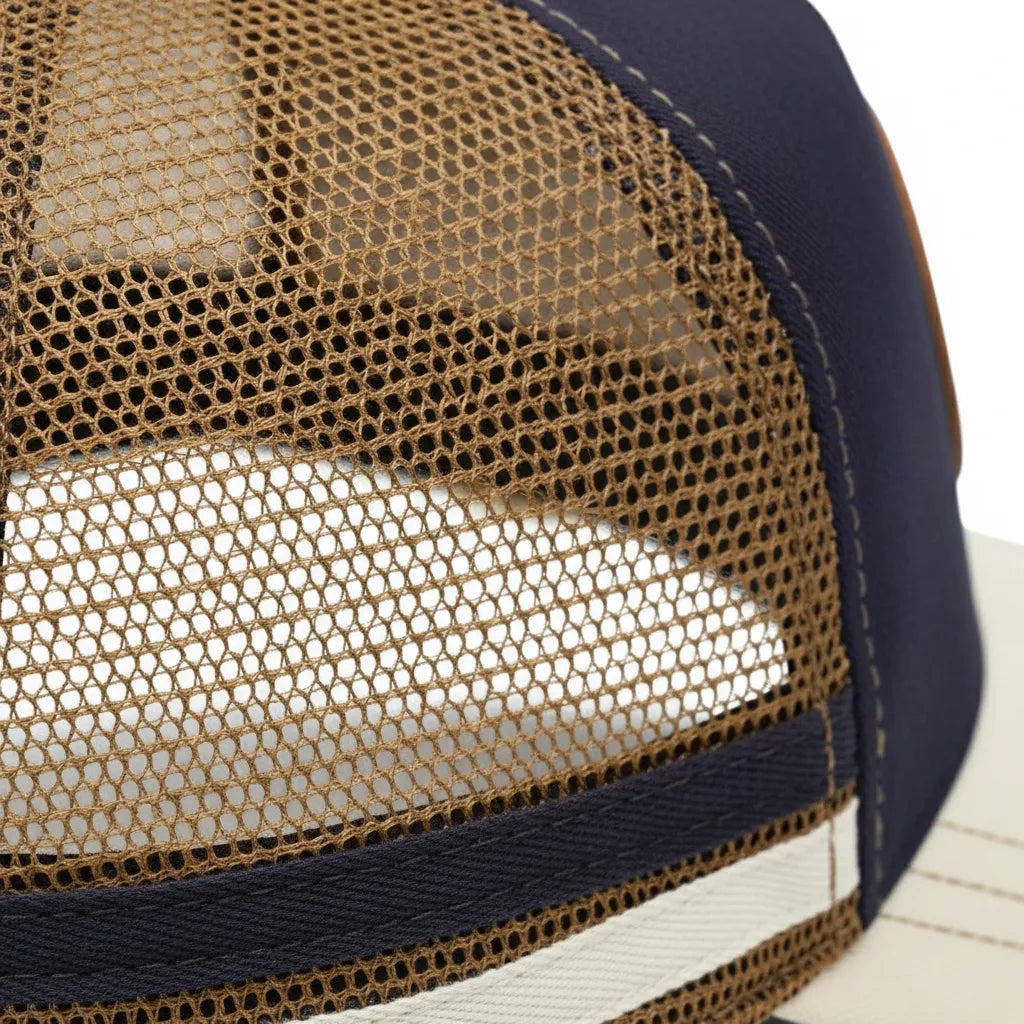 Custom Brown Mesh Back Golf Cap | Vintage Breathable Snapback