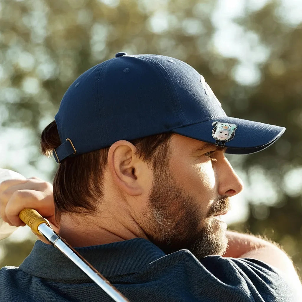 Custom Golf Hat Clip with Magnetic Ball Marker (Photo, Logo & Monogram)