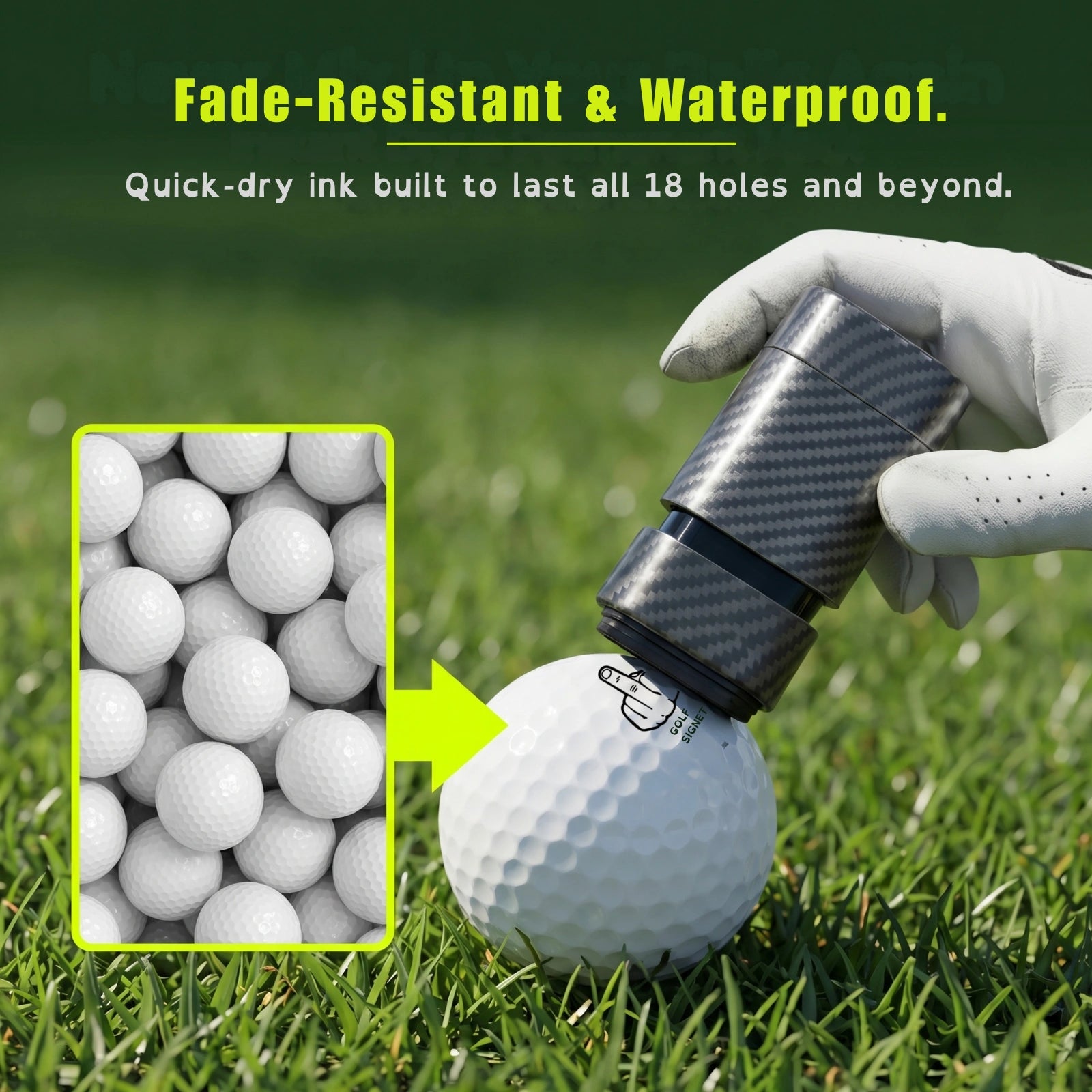 Custom Monogram Golf Ball Stamp (Double-Ended)