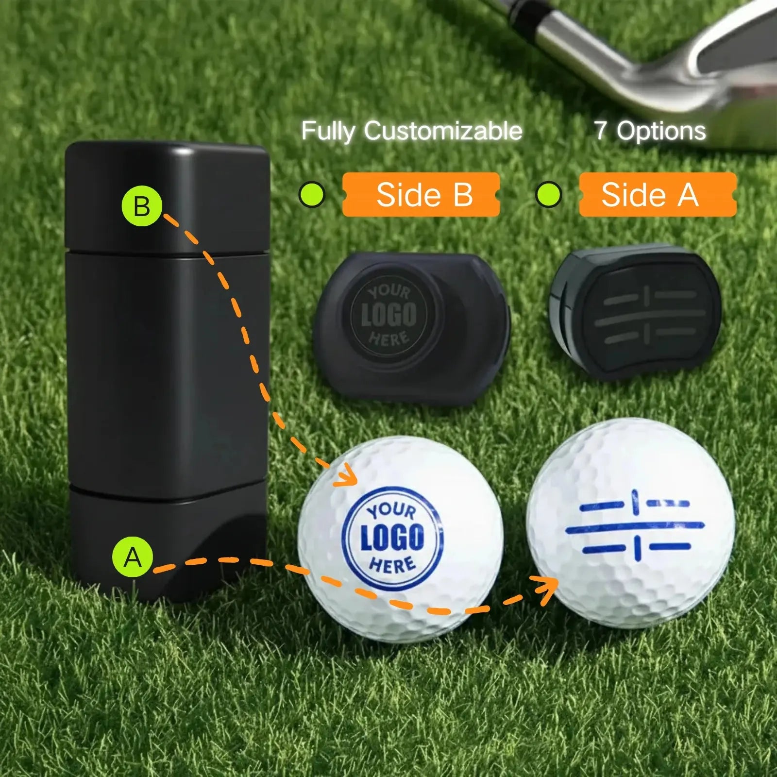 golfsignet Double-sided Golf Ball Logo Stamp: Introduction to Sides A and B