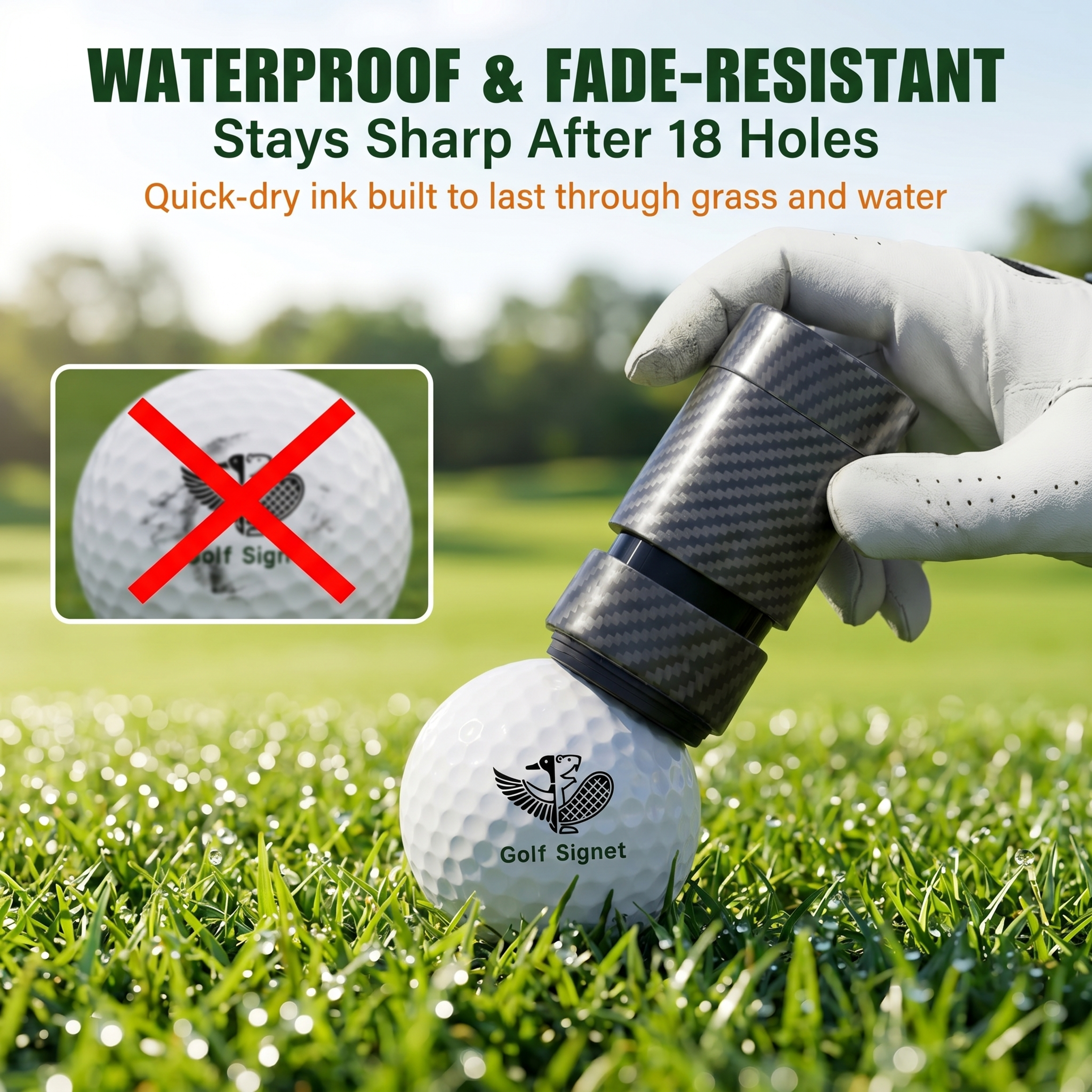 Elegant Botanical Monogram Golf Stamp