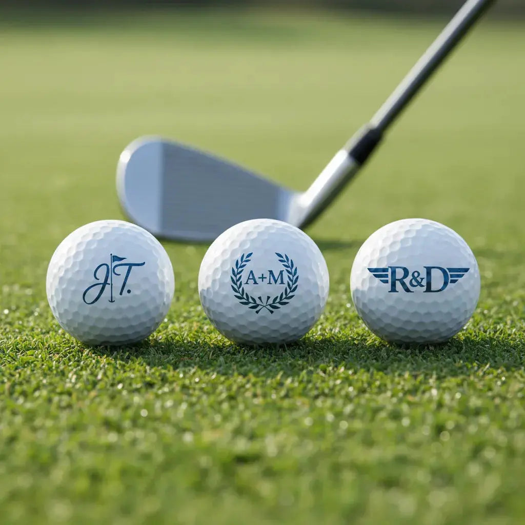 Personalized golf gift idea. Custom monogram stamp for Father's Day, groomsmen, and golfers.