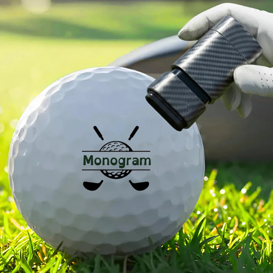 Custom Monogram Golf Ball Stamp (Double-Ended)