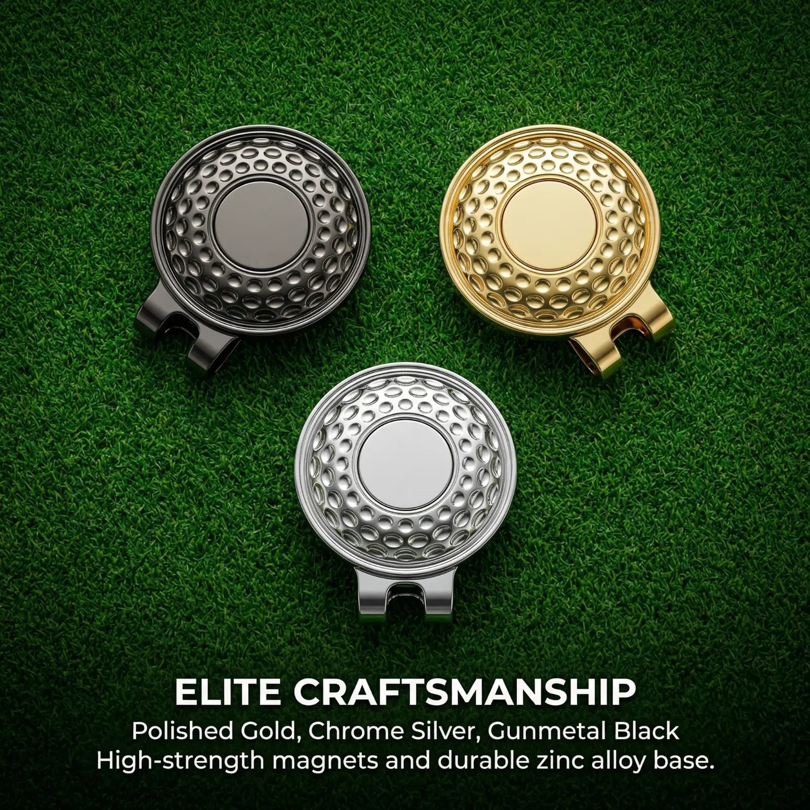 Custom Golf Hat Clip with Magnetic Ball Marker (Photo, Logo & Monogram)