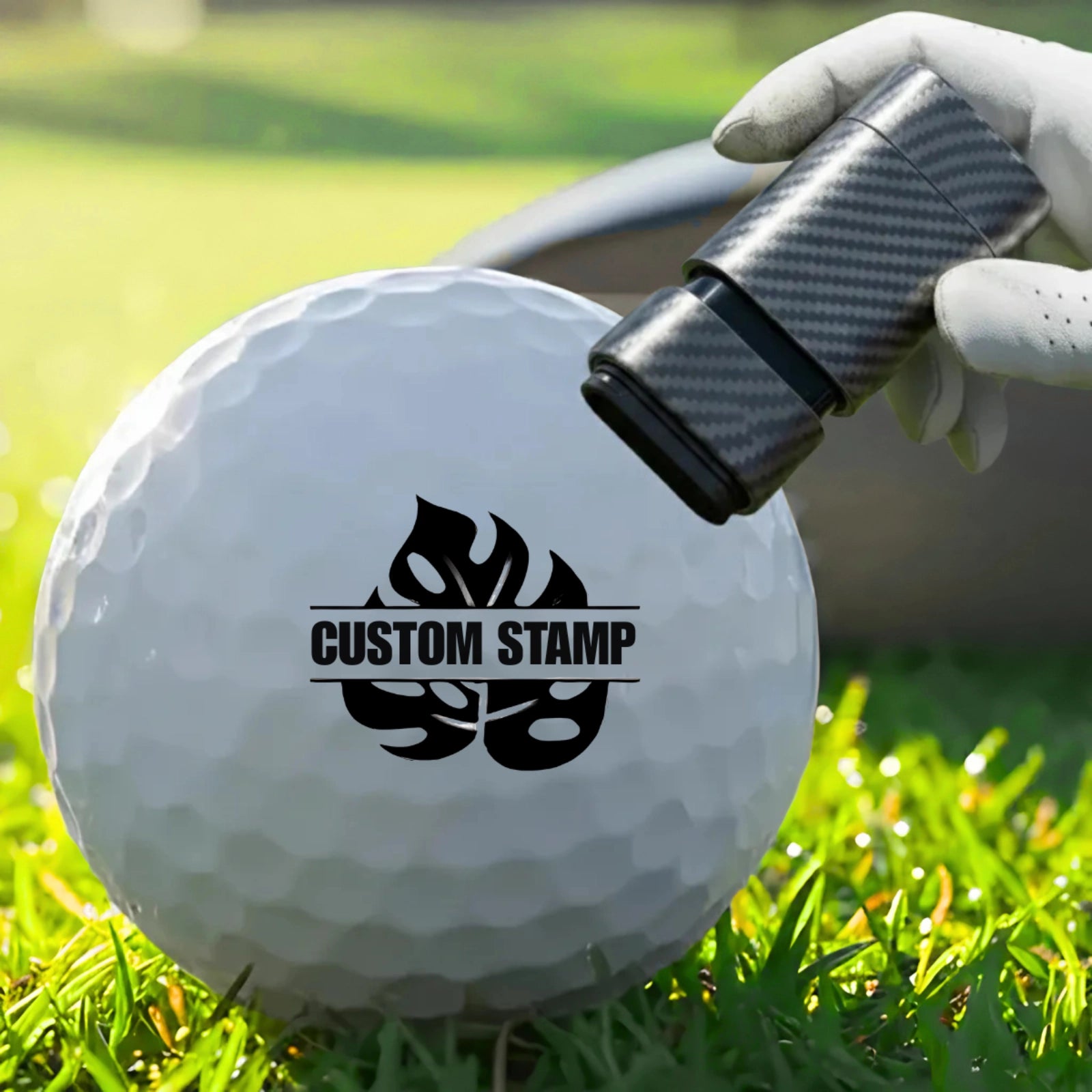 Elegant Botanical Monogram Golf Stamp