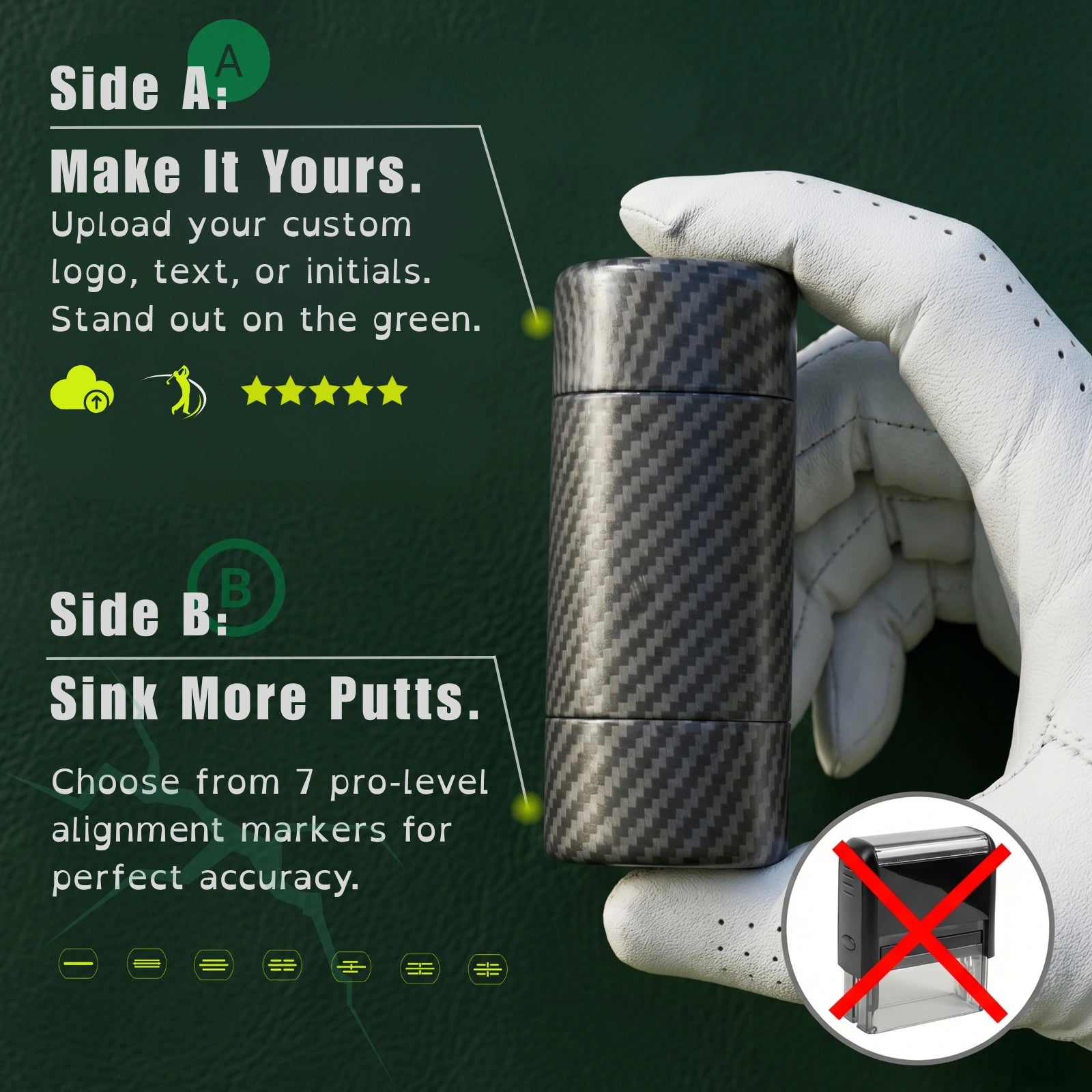 Custom Logo Golf Ball Stamp (Double-Ended)