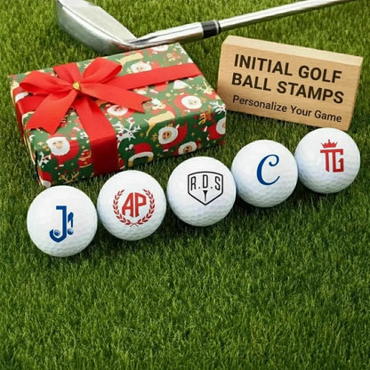 Double-ended design featuring custom name stamp on one side and golf alignment aid on the other.